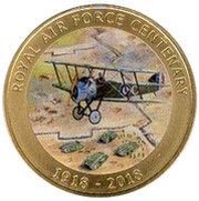 1 Crown - Elizabeth II RAF Centenary - Sopwith Camel, United Kingdom, 2018 reverse image
