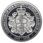 5 Pounds - Elizabeth II 65th Coronation Anniversary; Silver proof, United Kingdom, 2018 reverse image