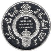 5 Pounds - Elizabeth II Birth of Prince Louis; Silver proof, United Kingdom, 2018 reverse image