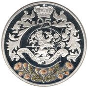 5 Pounds - Elizabeth II 95th Birthday; Silver proof, United Kingdom, 2021 reverse image