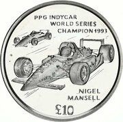 10 Pounds - Elizabeth II Nigel Mansell, United Kingdom, 1994 reverse image