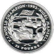 25 Pounds - Elizabeth II Nigel Mansell, United Kingdom, 1993 reverse image