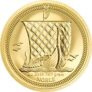 1⁄64 Noble - Elizabeth II Longboat with four birds; Gold reverse image
