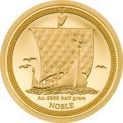 1⁄64 Noble - Elizabeth II Longboat with three birds; Gold reverse image