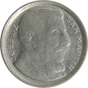10 Centavos larger head; smooth edge reverse image