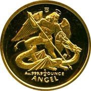 ¼ Angel - Elizabeth II Archangel Michael, United Kingdom, 1994-2005 reverse image