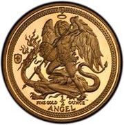 ½ Angel - Elizabeth II Archangel Michael, United Kingdom, 1988 reverse image