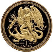 1 Angel - Elizabeth II Archangel Michael, United Kingdom, 1985-1987 reverse image
