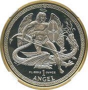 1 Angel - Elizabeth II Archangel Michael; Platinum and Gold Bimetallic reverse image