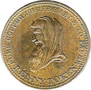 1 Penny Bank Token obverse image