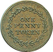 1 Penny Bank Token, United Kingdom, 1813 reverse image