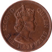 1⁄12 Shilling - Elizabeth II 1st portrait; Liberation obverse image