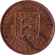 1⁄12 Shilling - Elizabeth II 1st portrait; Liberation, United Kingdom, 1954 reverse image