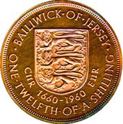 1⁄12 Shilling - Elizabeth II Charles II Proof mule, United Kingdom, 1961 reverse image