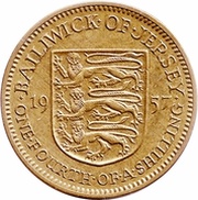¼ Shilling - Elizabeth II 1st portrait, United Kingdom, 1957-1960 reverse image