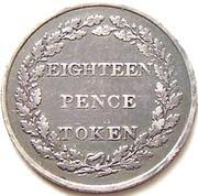 18 Pence Bank Token, United Kingdom, 1813 reverse image