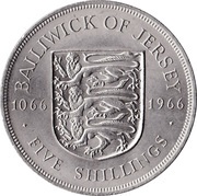 5 Shillings - Elizabeth II Battle of Hastings, United Kingdom, 1966 reverse image