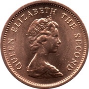 ½ New Penny - Elizabeth II 2nd portrait obverse image