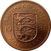 ½ Penny - Elizabeth II 2nd portrait, United Kingdom, 1981 reverse image