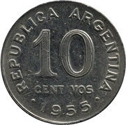 10 Centavos smaller head; smooth edge obverse image