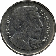 10 Centavos smaller head; smooth edge, Argentina, 1954-1956 reverse image