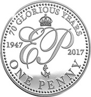 1 Penny - Elizabeth II Platinum Penny, United Kingdom, 2017 reverse image