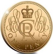 1 Penny - Charles III Coronation; proof, United Kingdom, 2023 reverse image