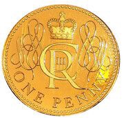 1 Penny - Charles III Coronation; proof, United Kingdom, 2023 reverse image
