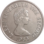 5 Pence - Elizabeth II 2nd portrait; large type obverse image