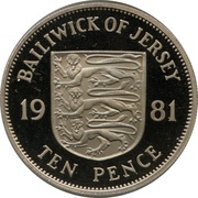 10 Pence - Elizabeth II 2nd portrait, United Kingdom, 1981 reverse image