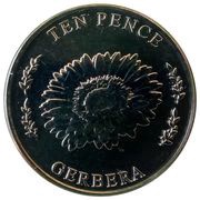 10 Pence - Elizabeth II Gerbera, United Kingdom, 2022 reverse image