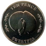 10 Pence - Elizabeth II Sweetpea, United Kingdom, 2022 reverse image