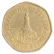 20 Pence - Elizabeth II Corbière Lighthouse, United Kingdom, 1982 reverse image