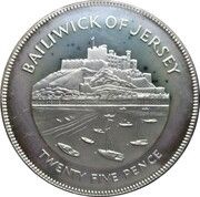25 Pence - Elizabeth II Silver Jubilee; Silver Proof, United Kingdom, 1977 reverse image