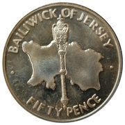 50 Pence - Elizabeth II Silver Wedding, United Kingdom, 1972 reverse image
