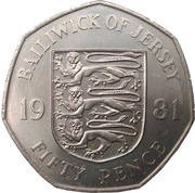 50 Pence - Elizabeth II 2nd portrait, United Kingdom, 1981 reverse image