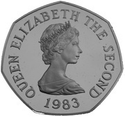 50 Pence - Elizabeth II 2nd portrait; large type obverse image