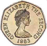 50 Pence - Elizabeth II 2nd portrait; large type obverse image