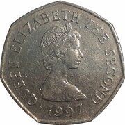 50 Pence - Elizabeth II 2nd portrait; small type obverse image