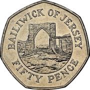 50 Pence - Elizabeth II 4th portrait, United Kingdom, 1998-2016 reverse image