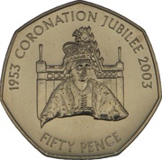 50 Pence - Elizabeth II Golden Jubilee, United Kingdom, 2003 reverse image