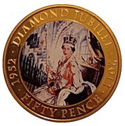 50 Pence - Elizabeth II Diamond Jubilee, United Kingdom, 2011 reverse image