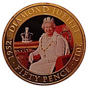 50 Pence - Elizabeth II Diamond Jubilee, United Kingdom, 2011 reverse image