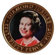 50 Pence - Elizabeth II Diamond Jubilee - Queen Elizabeth II, United Kingdom, 2012 reverse image