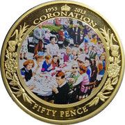 50 pence - Elizabeth II Coronation Jubilee, United Kingdom, 2013 reverse image