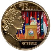 50 Pence - Elizabeth II Commonwealth Day, United Kingdom, 2015 reverse image