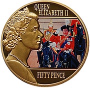 50 Pence - Elizabeth II Trooping The Colour, United Kingdom, 2015 reverse image