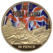 50 Pence - Elizabeth II Britain in the Blitz, United Kingdom, 2015 reverse image