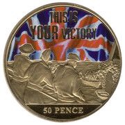 50 Pence - Elizabeth II Dunkirk Evacuation, United Kingdom, 2015 reverse image