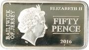 50 Pence - Elizabeth II Bayeux Tapestry - 10 English and French fell in battle obverse image